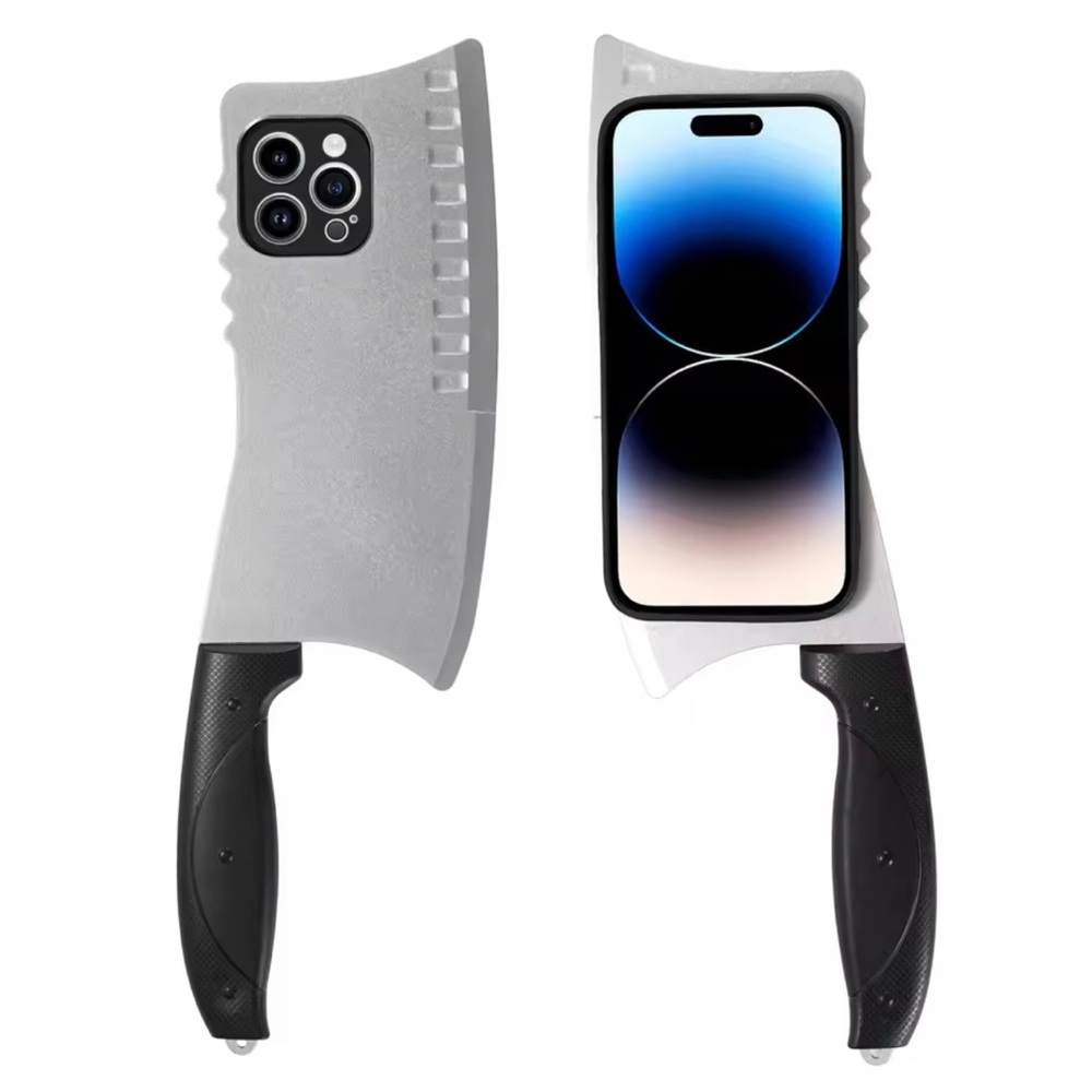 Gray Cleaver-Shaped Phone Case